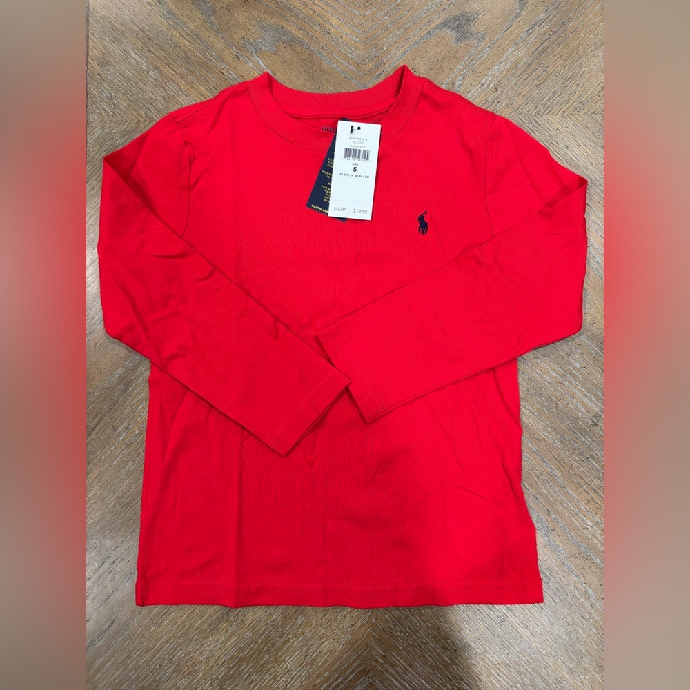 Polo by Ralph Lauren Kids Bright Red Long Sleeve Tee
